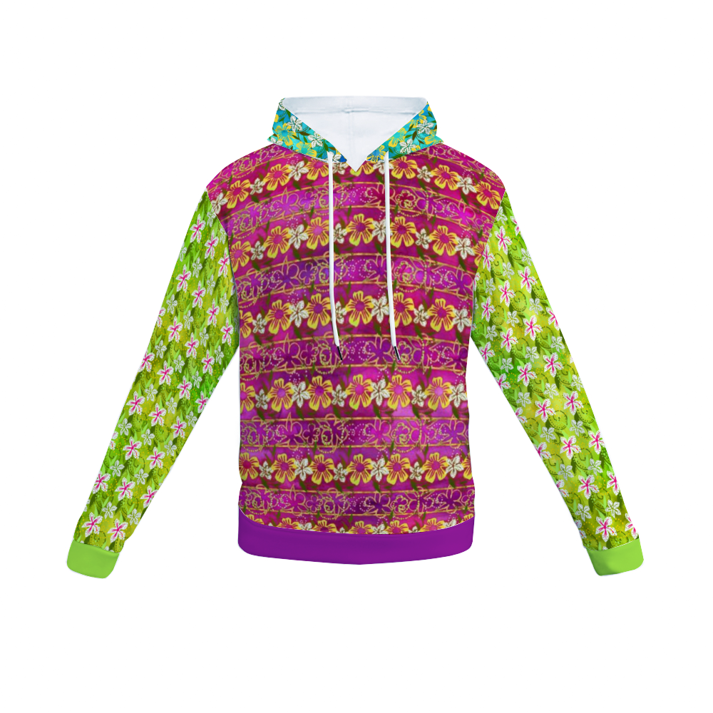 Golden Daisies : Sweater hoodie with pocket allover print  - Small Up to 7XL - Free standard shipping