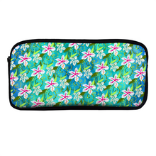 Load image into Gallery viewer, Golden Daisies Turquoise pattern : Pencil Case - 22cm x 12cm x 5cm - 8.7&quot; x 4.7&quot; x 2&quot;- holds up to 60 pencils - Free standard shipping
