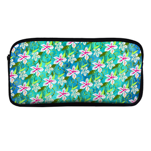 Golden Daisies Turquoise pattern : Pencil Case - 22cm x 12cm x 5cm - 8.7" x 4.7" x 2"- holds up to 60 pencils - Free standard shipping