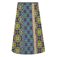 Load image into Gallery viewer, Byzantium Garden: A-line Midi Skirt - Polyester stretch fabric - Free standard shipping
