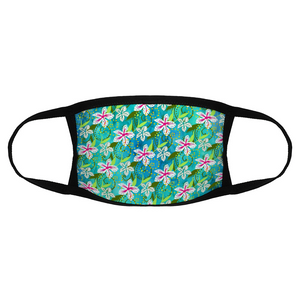 Golden Daisies Turquoise pattern : Adult Protection mask - Face Cover - 17cm x 13cm - 6.7" x 5.1" -  Free standard shipping