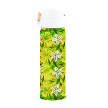 Load image into Gallery viewer, Golden Daisies Green pattern : Thermal Bottle - 17oz Portable Thermal Bottle with Flip Cap Stainless Steel Bottle - 23cm x 6.6cm (9&quot; x 2.6&quot;)  - Free standard shipping
