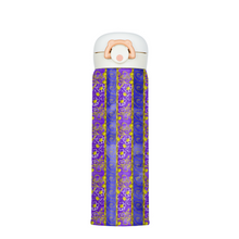 Load image into Gallery viewer, Golden Daisies purple pattern : Thermal Bottle - 17oz Portable Thermal Bottle with Flip Cap Stainless Steel Bottle - 23cm x 6.6cm (9&quot; x 2.6&quot;)  - Free standard shipping
