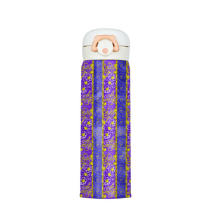 Golden Daisies purple pattern : Thermal Bottle - 17oz Portable Thermal Bottle with Flip Cap Stainless Steel Bottle - 23cm x 6.6cm (9" x 2.6")  - Free standard shipping