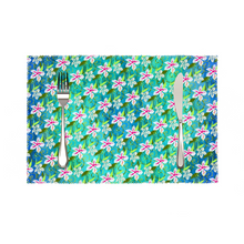 Load image into Gallery viewer, Golden Daisies Turquoise Pattern : Heat Resistant Placemats  - 11.8&quot; x 17.7&quot; -  30cm x 45cm - 4 Sheets Per Set - Free standard shipping
