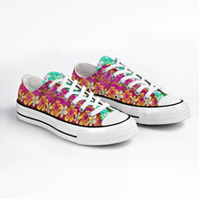 Load image into Gallery viewer, Golden Daisies Magenta : All Star style Unisex Low top Canvas Shoes - Free standard shipping
