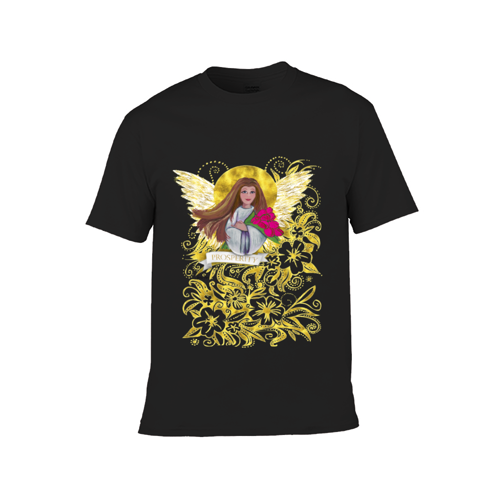 Original Art - Vassia Sarri Creations, Prosperity Angel for your kid’s t-shirt, to bring positive vibes in your life and reprogram your subconscious, so you become open towards prosperity opportunities
