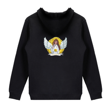 Load image into Gallery viewer, Good Fortune Angel : Unisex Zippered Hoodie Cotton (50%)- Black or White -  Gildan 88600 - XS to 2XL
