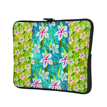 Load image into Gallery viewer, Golden Daisies Green Turquoise pattern : Briefcase sleeve - multi sizes - available for 10&quot; / 12&quot; / 13&quot; / 15&quot; / 17&quot; laptops or tablets  -  Free standard shipping
