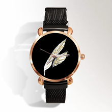 Load image into Gallery viewer, Angelic Feathers : Quartz Watch metallic bracelet, Magnetic Buckle - Bronze Frame - Many Metallic Bracelet Colors - in premium gift box - 1.3 × 1.3&quot; - Free standard shipping
