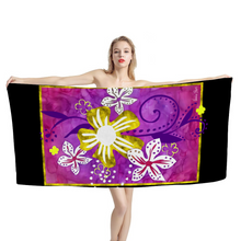 Load image into Gallery viewer, Golden daisies - Single Daisy : Large body towel for Bath and the sea - 35&#39;&#39; x 59&#39;&#39; -  90cm x 150cm  - Free standard shipping
