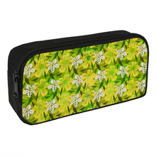 Load image into Gallery viewer, Golden Daisies Green Pattern : Pencil Case - 22cm x 12cm x 5cm - 8.7&quot; x 4.7&quot; x 2&quot;- holds up to 60 pencils - Free standard shipping
