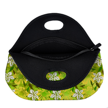 Load image into Gallery viewer, Golden Daisies Green Pattern : Insulated Lunch Bag 12&quot; x 11&quot; x 6.3&quot;  -  Free standard shipping
