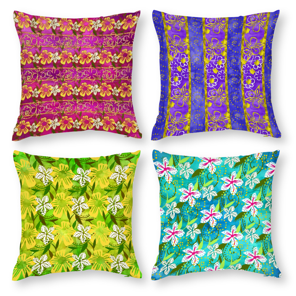 Golden Daisies : Set of 4 Pieces Square Cotton pillow case - 1 Side Printing - One side print  - 8 different sizes- Free standard shipping