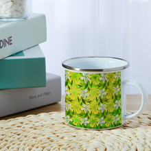 Load image into Gallery viewer, Golden Daisies Green Pattern : Mug Enamel Camping Style - Heat-Resistant  - 10 Oz  - Free standard shipping
