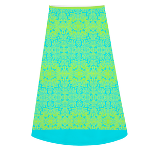 Engraving Window : A-line Midi Skirt - Polyester stretch fabric - Free standard shipping