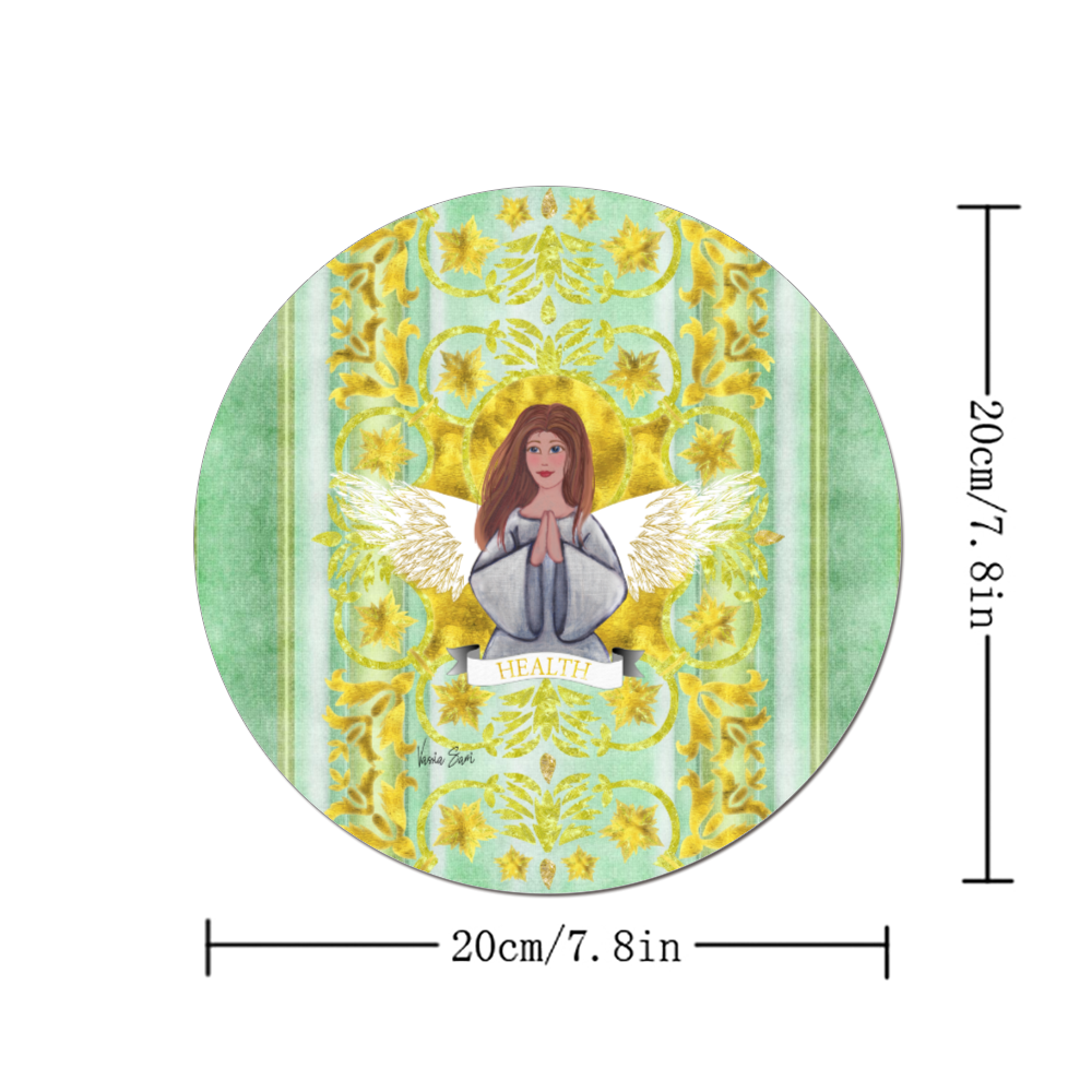 Health Angel : Round Mouse Pad, Non-Slip Base for Computer -  7.9