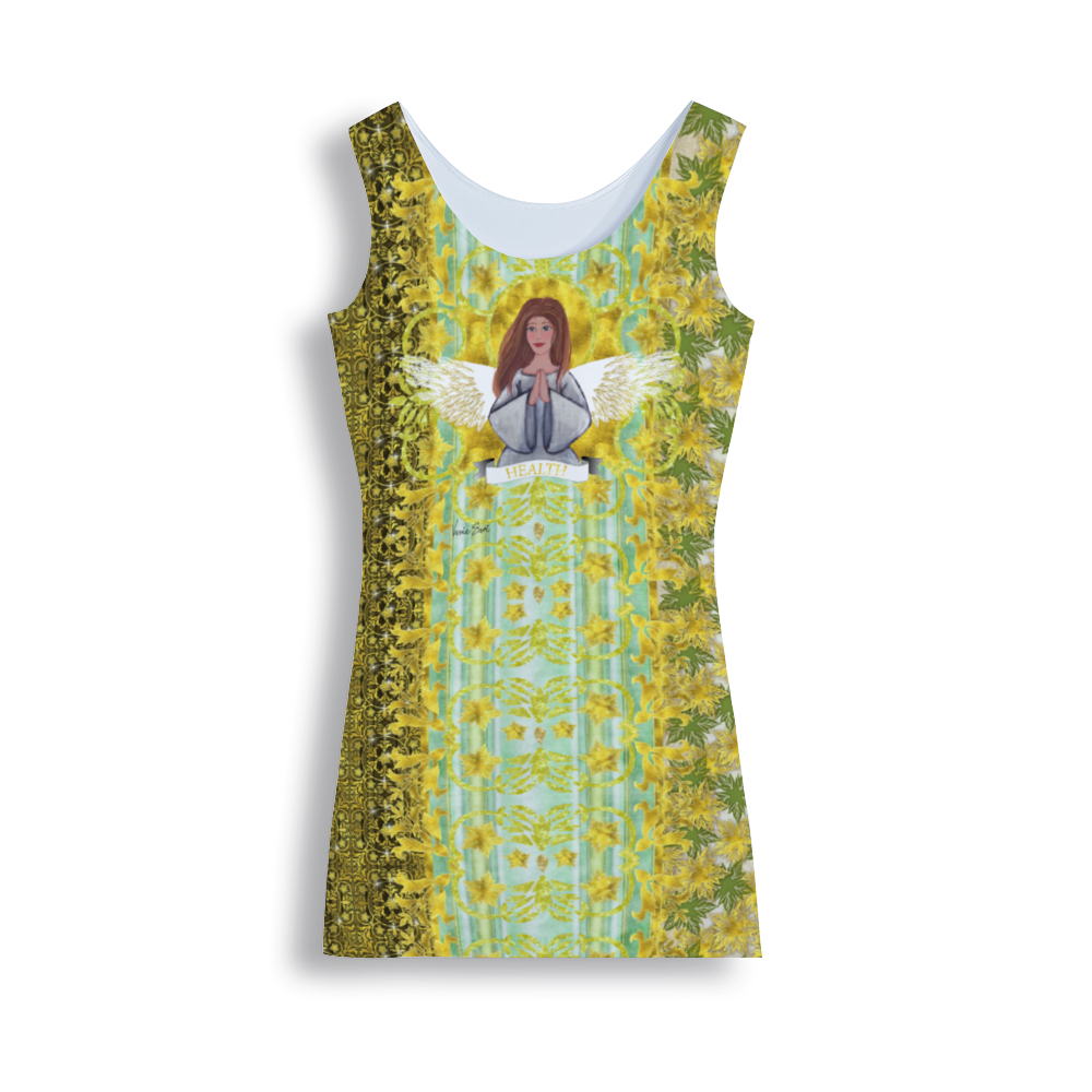 Health Angel : Tank Mini stretchy Dress - Polyester - Free standard shipping