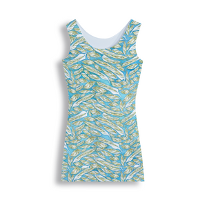 Angelic Feathers  : Tank Mini stretchy Dress - Polyester - Free standard shipping