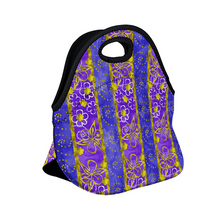 Load image into Gallery viewer, Golden Daisies purple pattern : Insulated Lunch Bag 12&quot; x 11&quot; x 6.3&quot;  -  Free standard shipping
