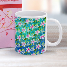 Load image into Gallery viewer, Golden Daisies Turquoise pattern : Classic mug - 11oz: 3.8” h x 3.2” diameter -  Free standard shipping
