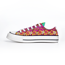 Load image into Gallery viewer, Golden Daisies Magenta : All Star style Unisex Low top Canvas Shoes - Free standard shipping
