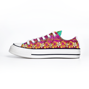 Golden Daisies Magenta : All Star style Unisex Low top Canvas Shoes - Free standard shipping