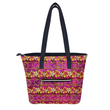 Load image into Gallery viewer, Golden Daisies Magenta pattern : Trendy Handbag - 29cm x 34cm x 14cm (11.4&quot; x 13.4&quot; x 5.5&quot;) - Artificial Leather - Free standard shipping
