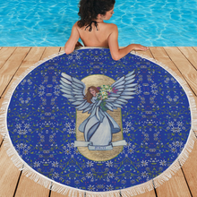 Load image into Gallery viewer, Beauty Angel : Round picnic or beach  Mat - 150cm x 150cm - 59&#39;&#39; x 59&#39;&#39; -  Free standard shipping
