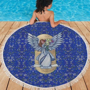 Beauty Angel : Round picnic or beach  Mat - 150cm x 150cm - 59'' x 59'' -  Free standard shipping