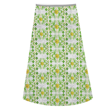 Load image into Gallery viewer, Good Fortune Angel : A-line Midi Skirt - Polyester stretch fabric - Free standard shipping
