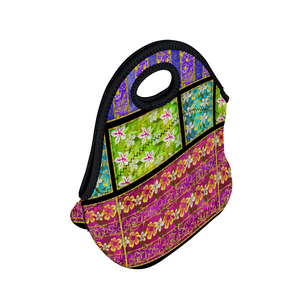 Golden Daisies mixed pattern : Insulated Lunch Bag 12" x 11" x 6.3"  -  Free standard shipping