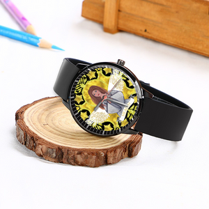 Health Angel : Black Plastic Quartz Watch in premium gift box - 1.6 × 1.6" - Free standard shipping