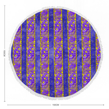 Load image into Gallery viewer, Golden Daisies Purple pattern : Round picnic or beach  Mat - 150cm x 150cm - 59&#39;&#39; x 59&#39;&#39; -  Free standard shipping
