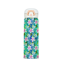 Load image into Gallery viewer, Golden Daisies Turquoise Pattern : Thermal Bottle - 17oz Portable Thermal Bottle with Flip Cap Stainless Steel Bottle - 23cm x 6.6cm (9&quot; x 2.6&quot;)  - Free standard shipping
