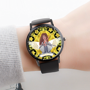 Health Angel : Black Plastic Quartz Watch in premium gift box - 1.6 × 1.6" - Free standard shipping