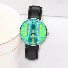 Load image into Gallery viewer, Engraving Window : Quartz Watch Leather black with Gold or Silver frame - in premium gift box - 1.5 × 1.5&quot; - Free standard shipping
