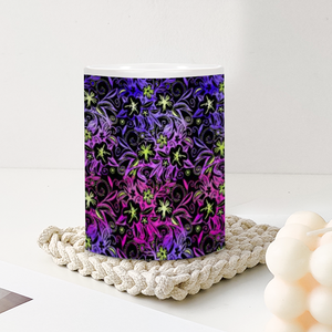 Glowing Flowers : Classic mug - 11oz: 3.8” h x 3.2” diameter -  Free standard shipping