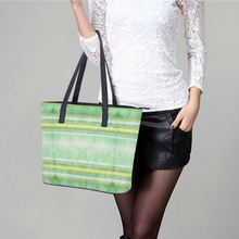 Load image into Gallery viewer, Health Angel - Green lines pattern : Trendy Handbag - 29cm x 34cm x 14cm (11.4&quot; x 13.4&quot; x 5.5&quot;) - Artificial Leather - Free standard shipping
