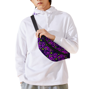 Glowing Flowers Lolitta punk pattern : Waist bag Banana style - 36cm x 15cm - 14.2'' x 5.9'' -  Free standard shipping