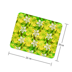 Golden Daisies Green pattern : Square Mouse Pad , Non-Slip Base for Computer 7.9"X9.8" - 25cm x 20cm -  Free standard shipping