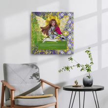 Load image into Gallery viewer, Prosperity Angel with prosperity prayer: Wooden Wall Clock -  3 different sizes: 11&quot;/12&quot;/15&quot; Square Non-ticking Scaleless - Free standard shipping
