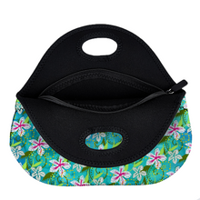 Load image into Gallery viewer, Golden Daisies Turquoise pattern : Insulated Lunch Bag 12&quot; x 11&quot; x 6.3&quot;  -  Free standard shipping
