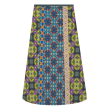 Load image into Gallery viewer, Byzantium Garden: A-line Midi Skirt - Polyester stretch fabric - Free standard shipping
