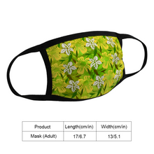 Load image into Gallery viewer, Golden Daisies Green pattern : Adult Protection mask - Face Cover - 17cm x 13cm - 6.7&quot; x 5.1&quot; -  Free standard shipping
