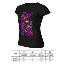 Load image into Gallery viewer, Glowing Flowers - Lolitta Punk Pattern : Fit T-Shirt for women (Fit shape) - Multi  Colors - 100% Cotton -  Free standard shipping
