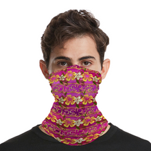 Load image into Gallery viewer, Golden Daisies Magenta pattern : Bandana -Face cover,  Multi-Function Headband for Adults - 50cm x 25cm / 19.6&#39;&#39; x 9.8&#39;&#39; - Free standard shipping
