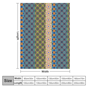 Byzantium Garden : Thin Flannel Blanket -single sided print – 4 Sizes 60’’x80, 60’’x50, 40’’x50, 40’’x30  - Free standard shipping