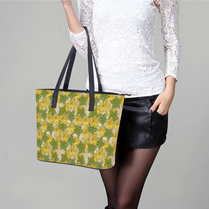 Health Angel - Leaves pattern : Trendy Handbag - 29cm x 34cm x 14cm (11.4" x 13.4" x 5.5") - Artificial Leather - Free standard shipping