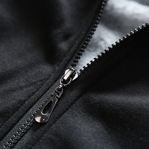 Engraving Window : Thick Plush Zippered Hoodie with fur -  Sall to 5XL -  Free standard shipping